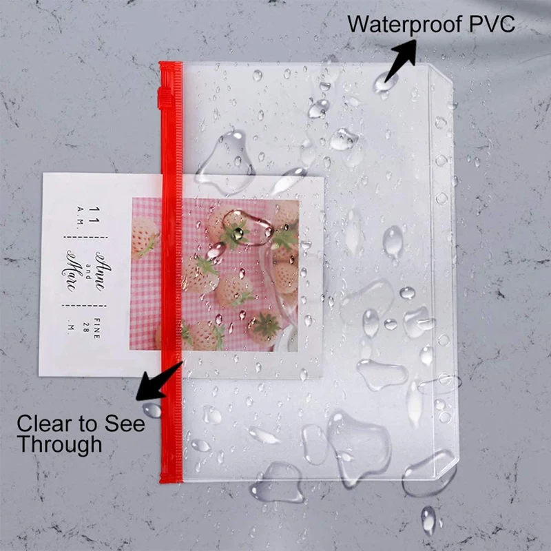 12ชิ้นกระเป๋าประสานขนาด A5 6รูซิปแฟ้มสำหรับ6-สมุดสันห่วงถุงใบหลวม