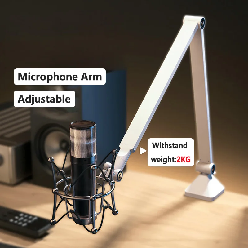 Adjustable Microphone Stand USB Condenser Mic Suspension Scissor Boom Arm for  Gaming Streaming Recording Live Broadcast Sing