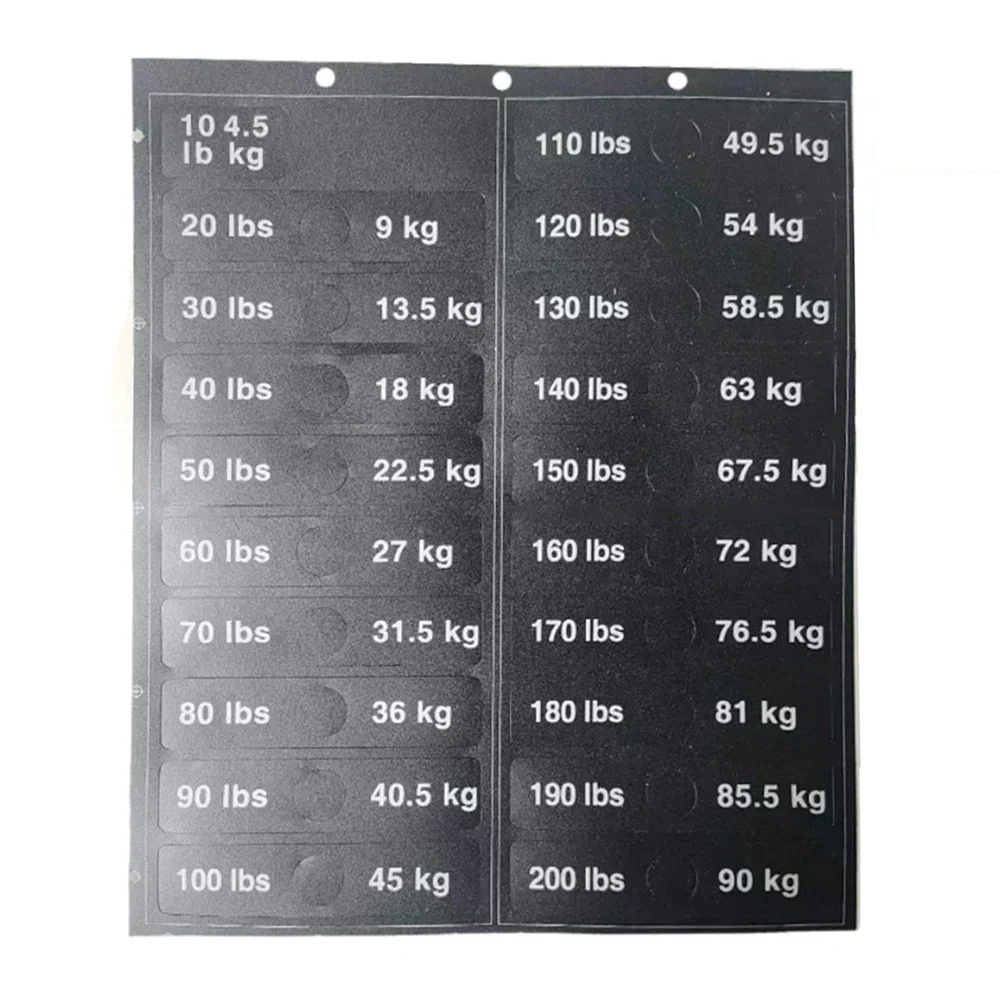 

Weight Sticker Label Weight Stack Labels Fitness Equipment Weight Tags Black Background White Number Stickers Machine Attachment