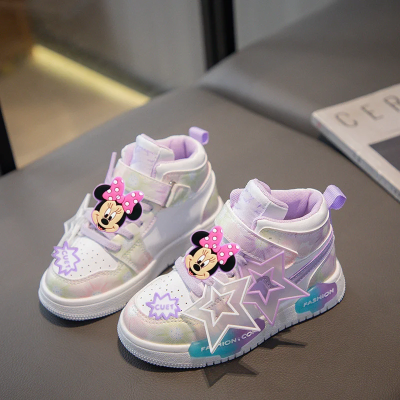 

Весна/осень 2026, новинка 2023 года, детские кроссовки с Микки Маусом на нескользящей мягкой подошве, детская повседневная обувь, модная обувь для доски