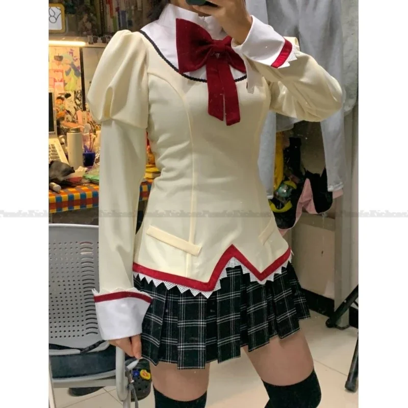 Anime Puella Magi Madoka Magica Kaname Madoka Akemi Homura Tomoe Mami Miki Sayaka Cosplay School Uniform Wig Women Halloween