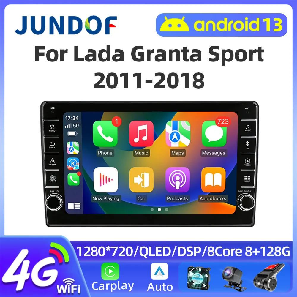 

Jundof For LADA BA3 Granta Sport 2011-2018 2 Din Android 12 Car Radio Multimidia Video Player Carplay Stereo Autoradio DSP WIFI