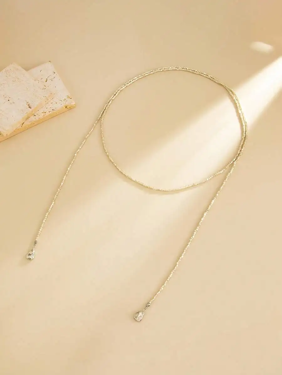 

Bohemian Geometric Irregular Beaded Long Necklace For Women Elegant Versatile Jewelry Gift
