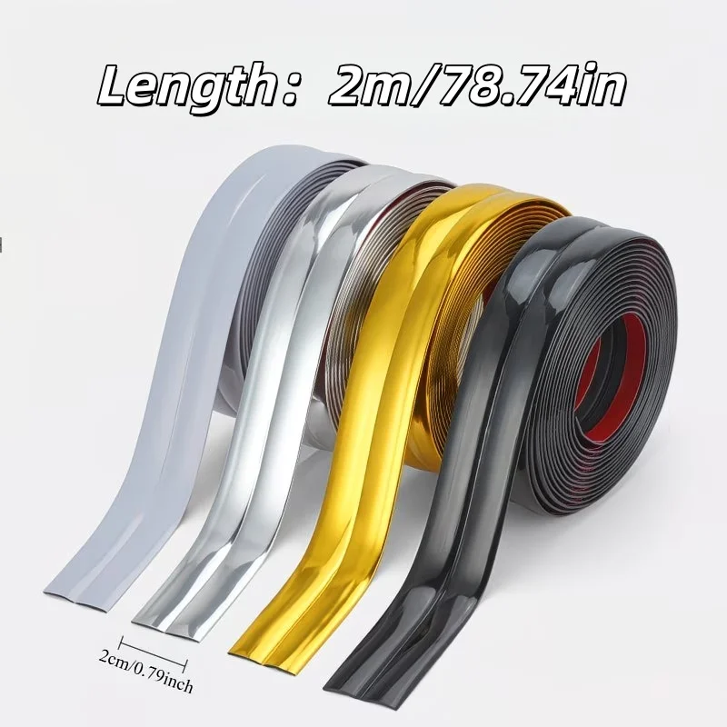 1pc 2mX2cm Peel and Stick Wall Edge Guard, Corner Guard, and Trim Strip Molding, Multifunctional Protective Trim for Counter