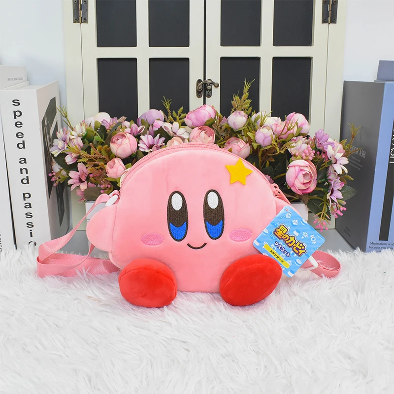 16CM Anime Kawaii Star Kirby peluche portamonete Soft Doll Storage Messenger Kirby borsa a tracolla per bambini ragazze regali