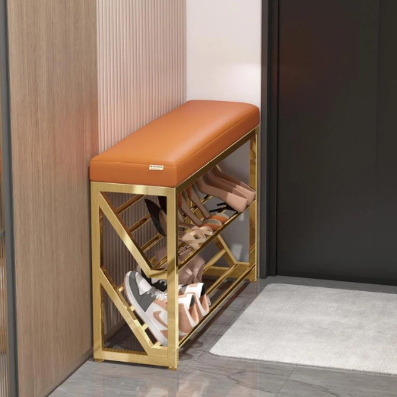 الفاخرة متعددة الطبقات رف الأحذية الأحذية تغيير البراز المنزل المدخل مقعد الترفيه خزانة أحذية مرحاض ارتداء الأحذية البراز #5