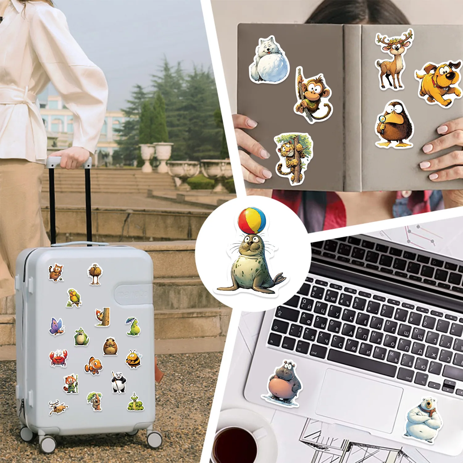 10/30/50pcs Cartoon Funny Animal Graffiti Stickers for Chindren Decorative Guitar Notebook Luggage DIY Decals Waterproof Sticker