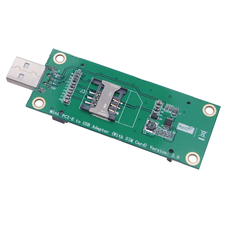 Mini PCIE to USB2.0 Network Adapter with 6/8Pin SIM Card Slot Support 3G 4G WWAN LTE Module Mini PCI-E to USB Riser Board for PC