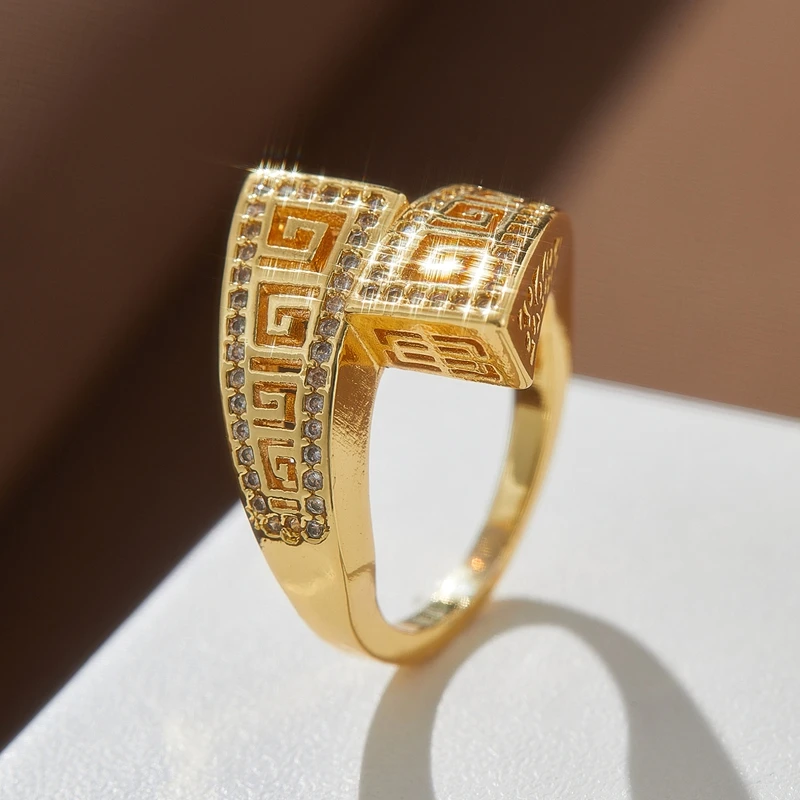 Luxus Damen Persönlichkeit Geometrische Ring Frauen Eleganz Zirkonia Ring Schmuck für Hochzeit Party Geschenk