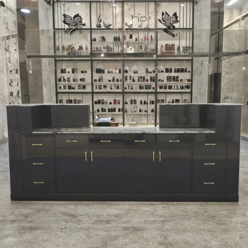 

Customize.Custom Modern Wood Reception Desk Beauty Salon Hairdressing Hotel & Hospital Use-Durable Fashionable Commercial Fu