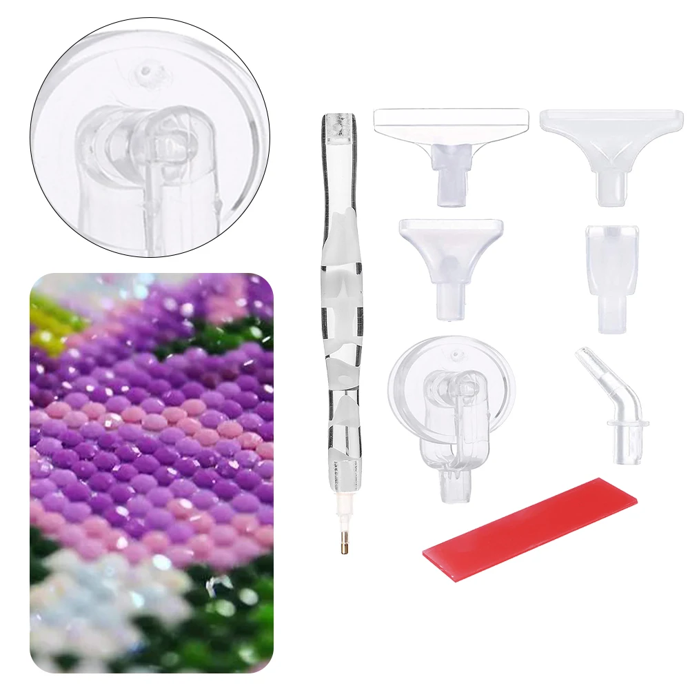 Diamond Art Pen with 5 Drill Pen Picking Heads and 1 Glue Clay Diamond Painting Stylus Diamond Painting Pen Kit DIY Art Crafts