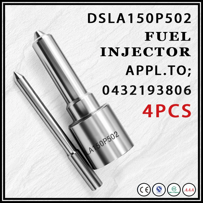 DSLA150P502 4Pcs Diesel Engine Common Rail Nozzles of Flat Head White Needle Suitable For 0432193806 Fuel Injector YF1528