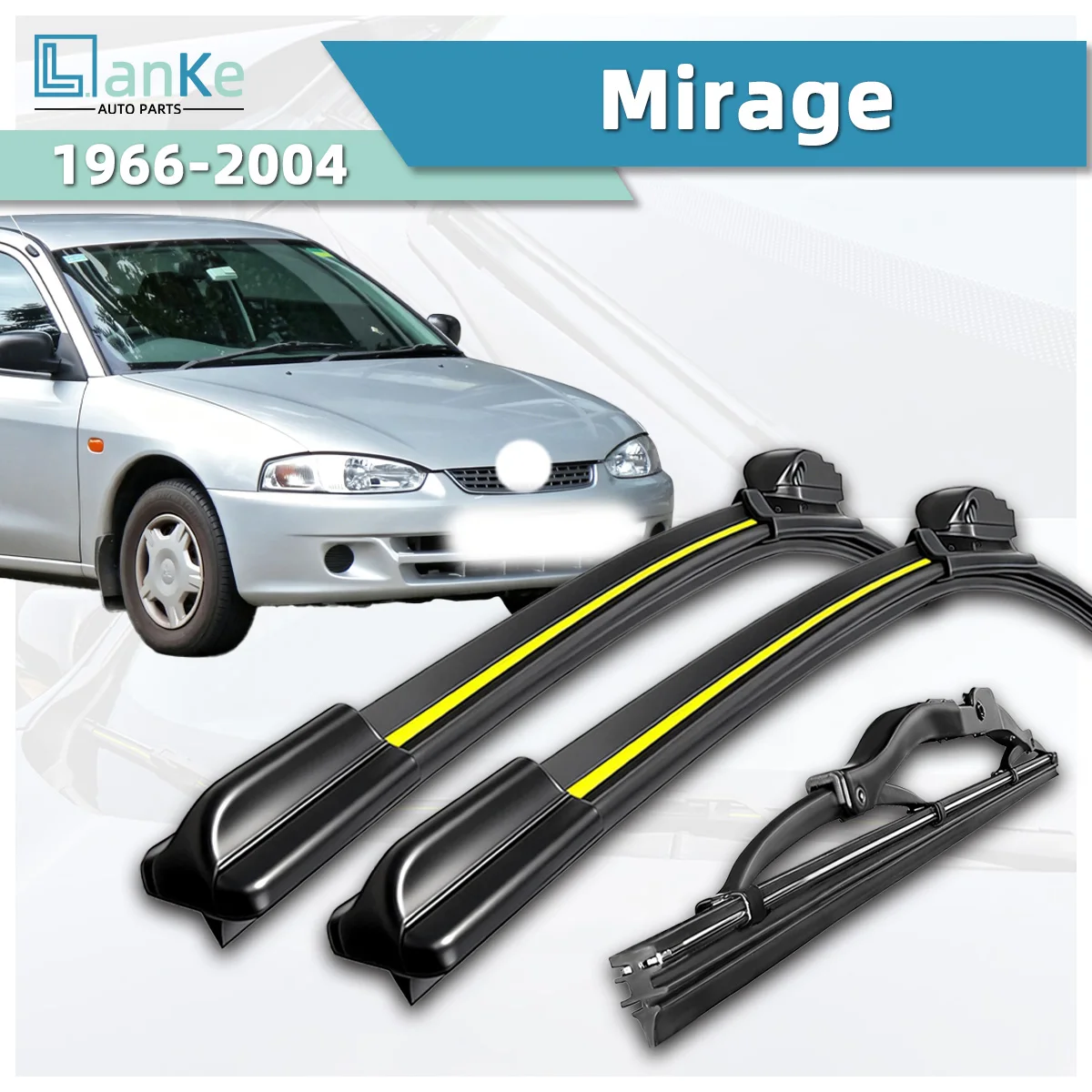 

Lanke Wiper Fit For Mitsubishi Mirage (1966-2004) Natural Rubber Strip Boneless Silent Car Windshield Wiper Blade Auto Parts