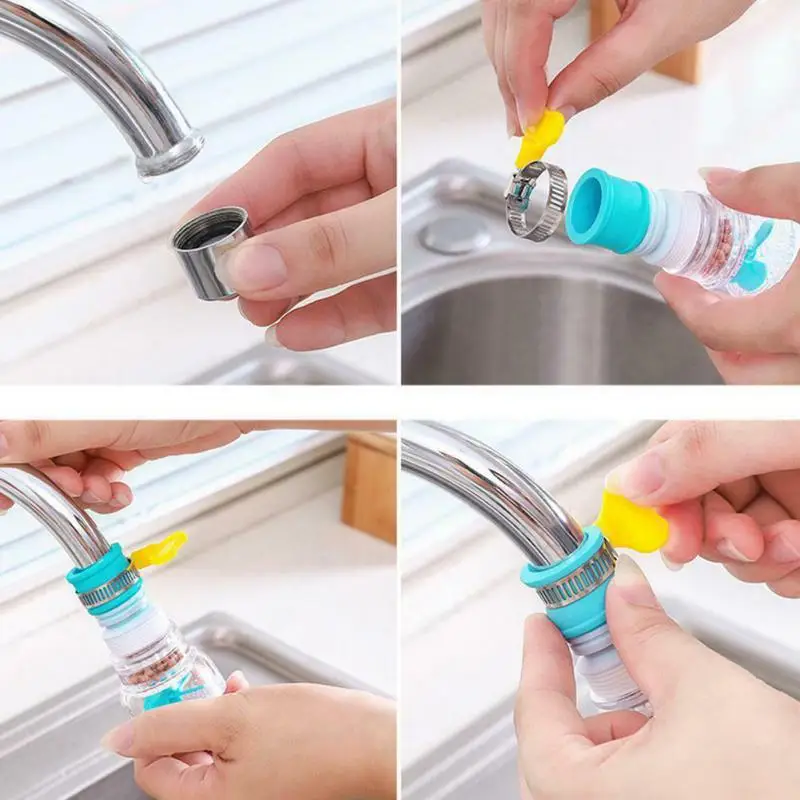 Kitchen Faucet Tap Extender 360 Adjustable Flexible Water Filter Outlet Head Splash-Proof Water Saving Sprayer Filter Diffuser