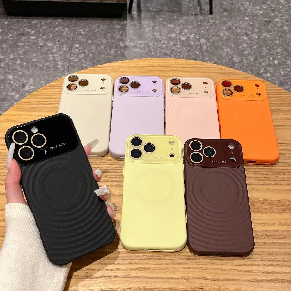 

Простой однотонный магнитный чехол для iPhone 14 15 16 17 Pro Max с защитной крышкой