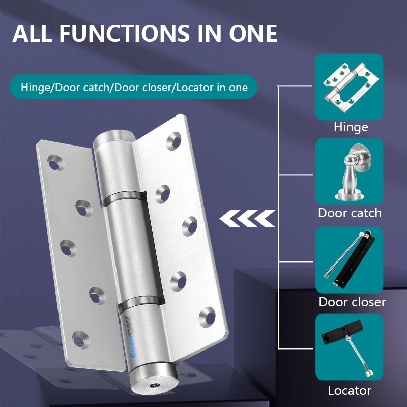 Hydraulic Hinge Invisible Door Automatic Door Closing Positioning Hinge Silent Buffering Double-opening Automatic Wooden Door