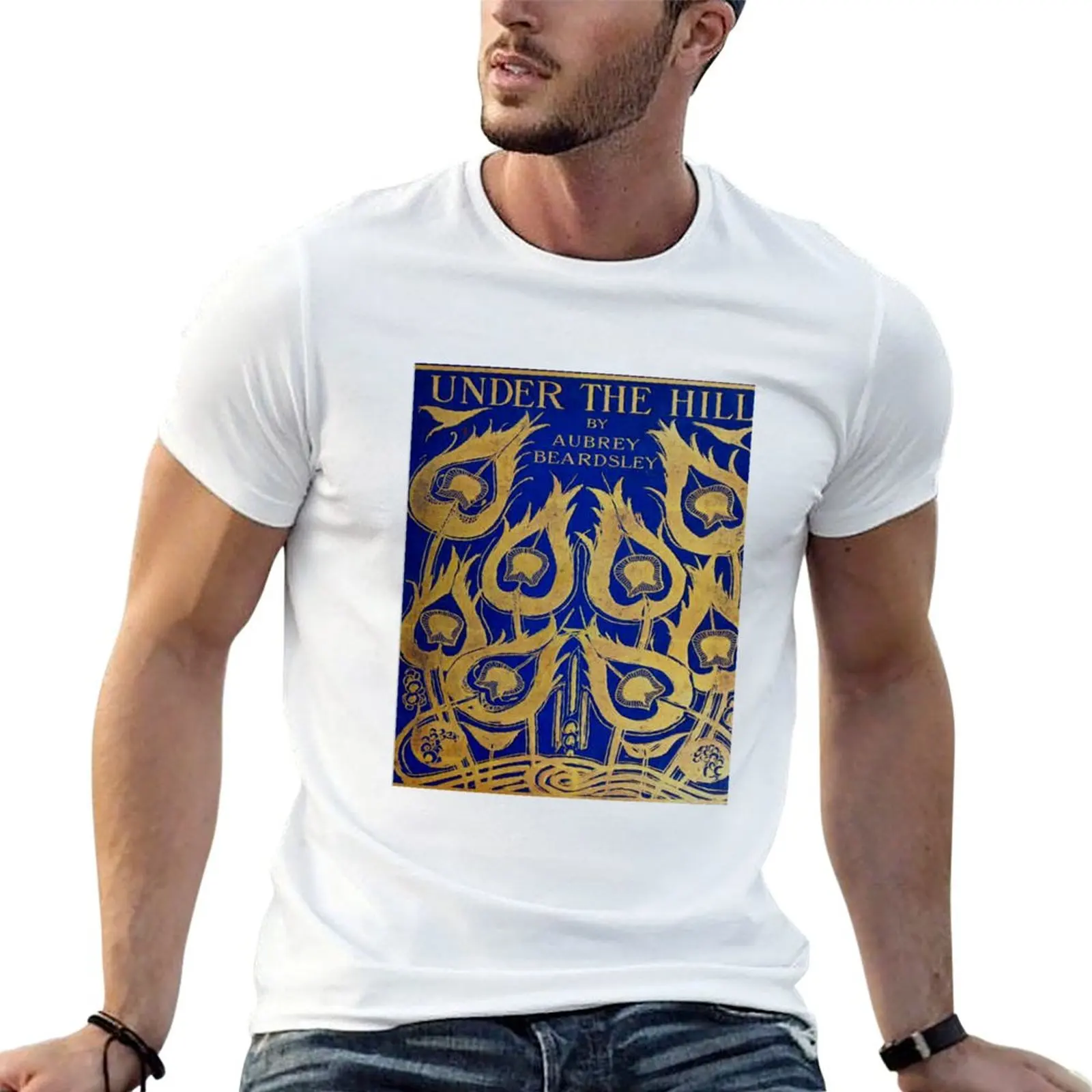 Aubrey Beardsley book cover T-Shirt Daily Wear Plain Short Sleeve Shirt