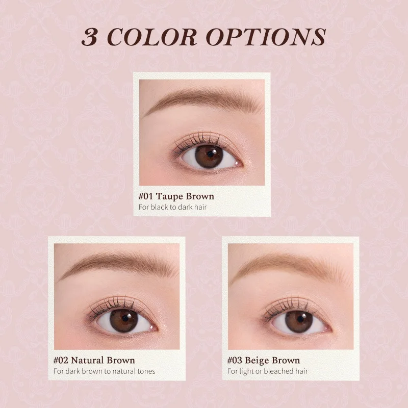 Flower Knows Sweetie Bear Dual Ended Brow Gel and Pencil Set Waterproof Long Lasting Smudge Proof Natural Eyebrow Makeup Kit