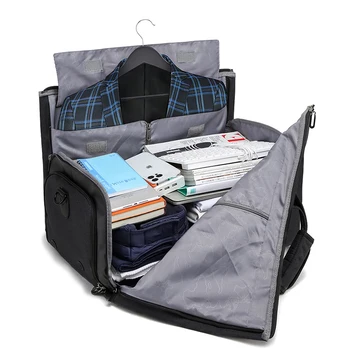 新しい衣服バッグ旅行は、ビジネスの休暇や週末のgetawaysに最適な靴コンパートメント付きのコンバーチブルダッフルバッグを持ち運ぶことができます