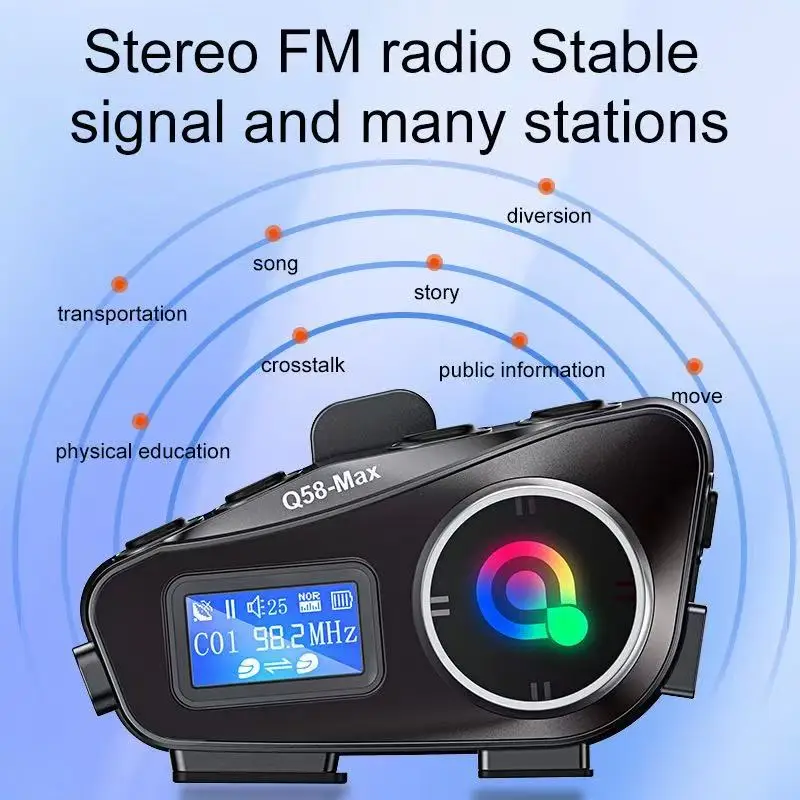 Multi Task Motorcycle Helmet Intercom For Universal Helmet Intercom Music Navigation Sync TF Card FM Radio Accessory