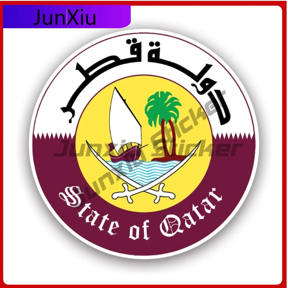 

Qatari Emblem Sticker Waterproof Outdoor Decals Cool Window Waterproof Vinyl Decal For Laptops Outdoor Protection Protection