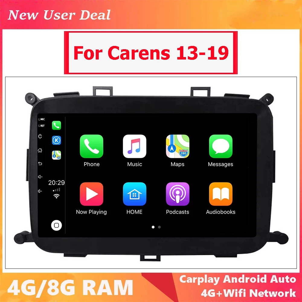 Car Intelligent System Head Unit Radio Android 12.0 For Kia Carens 3 III 2013 2014 2015 2016 2017 2018 2019 With Gps Carplay 4G