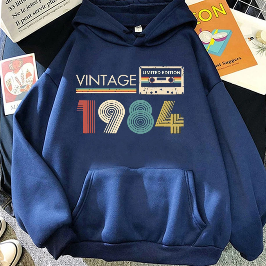 Cassette Vintage 1984 40th 40 Years Old Birthday Party Women Men Hoodies Limited Edition Retro Graphic Classic Simple Clothing
