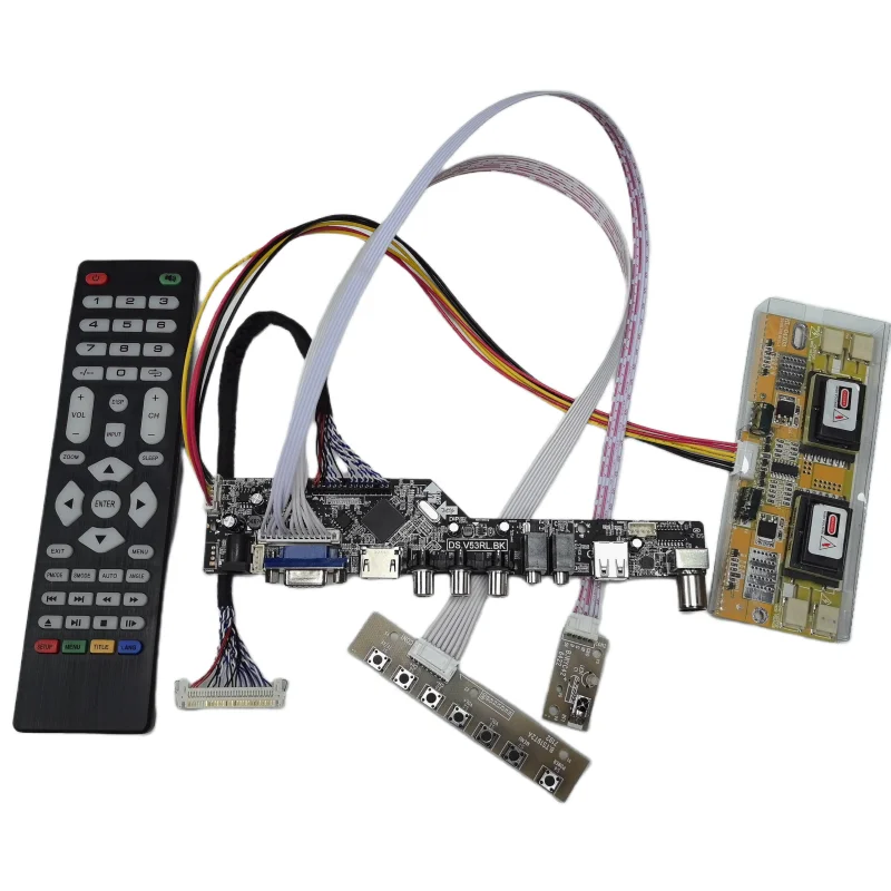 V53 uniwersalny kontroler interfejsu telewizora LCD/HDMI/VGA/USB/AV dla M190A1-L0A M190A1-L02 M190PW01 V0 LM190WX1-TLC1