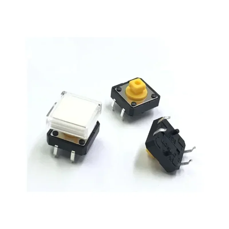 10pcs B3F Tactile Push Button Switch +A14 Color Hat 10pcs + Transparent Cap 10pcs Momentary Tact Touch Micro Switch 12*12*7.3mm