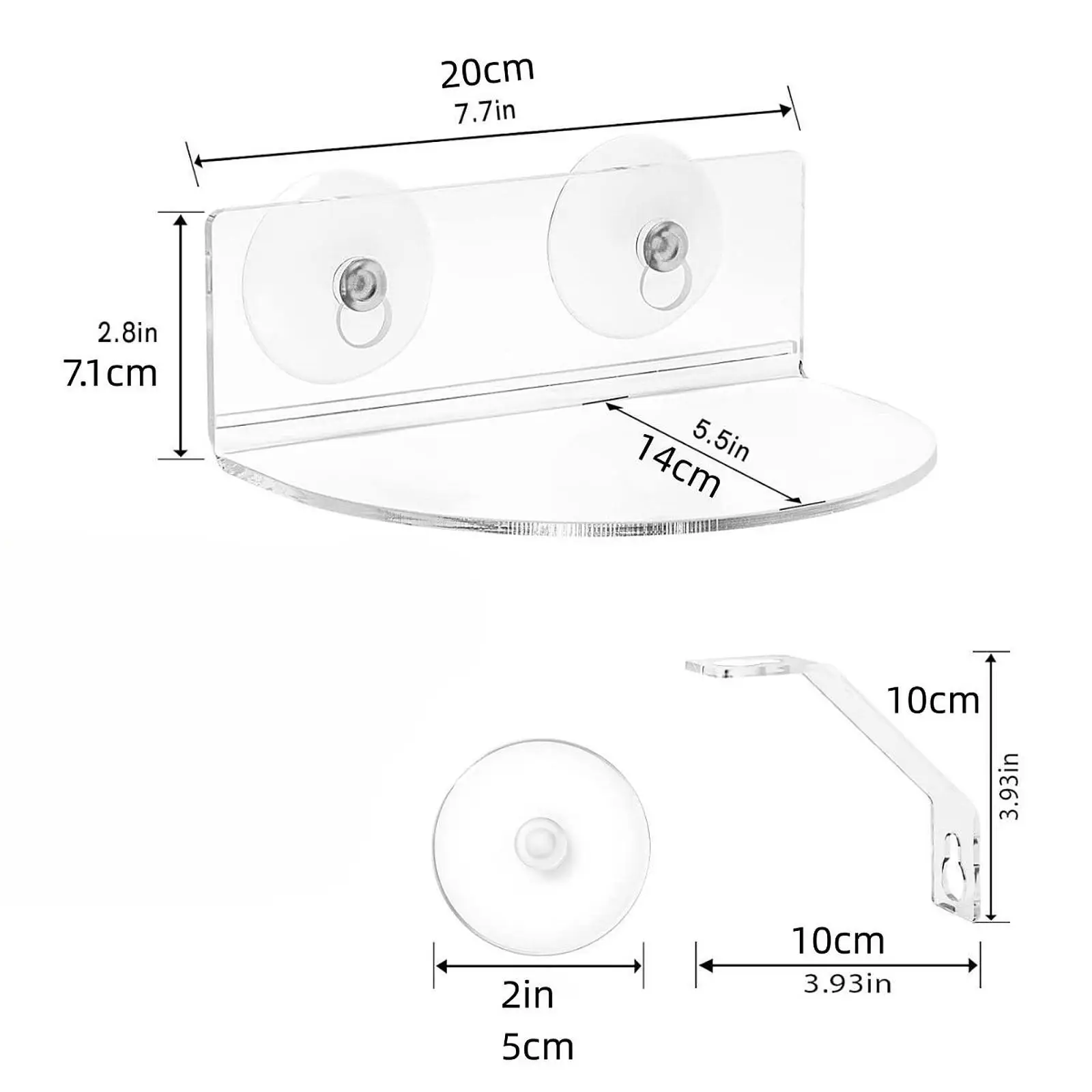 Acrylic Plant Stand Planter Storage Shelf Suction Cup Compact Strong Support Bracket Clear Display Rack Flower Pot Holder