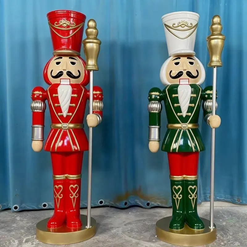 Commercial Large Size Christmas Nutcracker Fiberglass Figure Model Products Outdoor Christmas Ornaments Large Ornaments
