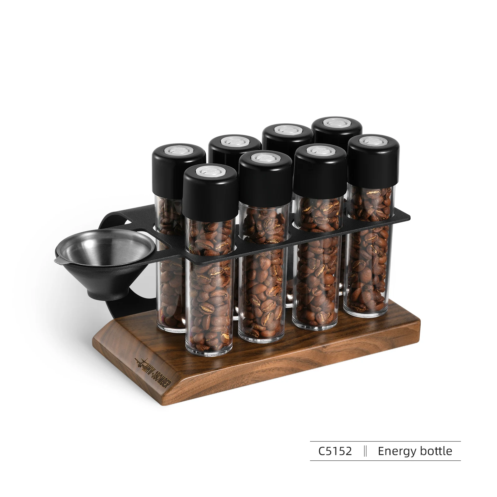 

Coffee Bean Cellars Tubes Single Dose Coffee Bean Storage with 8 Tubes with Exhaust Valve Shelf & Funnel Cafe Tools