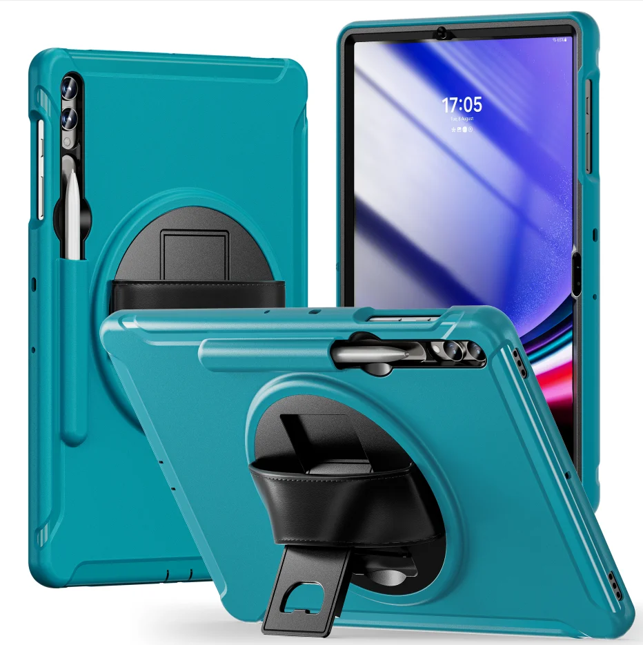 

360°Rotation Hand Strap Tablet Case For Samsung Galaxy Tab S9+ 2023 X810 12.4/S7FE T730 S7+/S8Plus T970/X800 With Pen Slot Cover