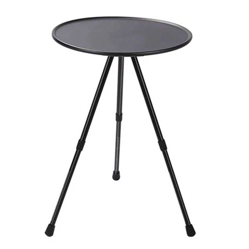 1pc Portable Outdoor Camping Table Aluminum Alloy Garden Table Folding Camping Picnic Table Ultra-light Round Table Adjustbale