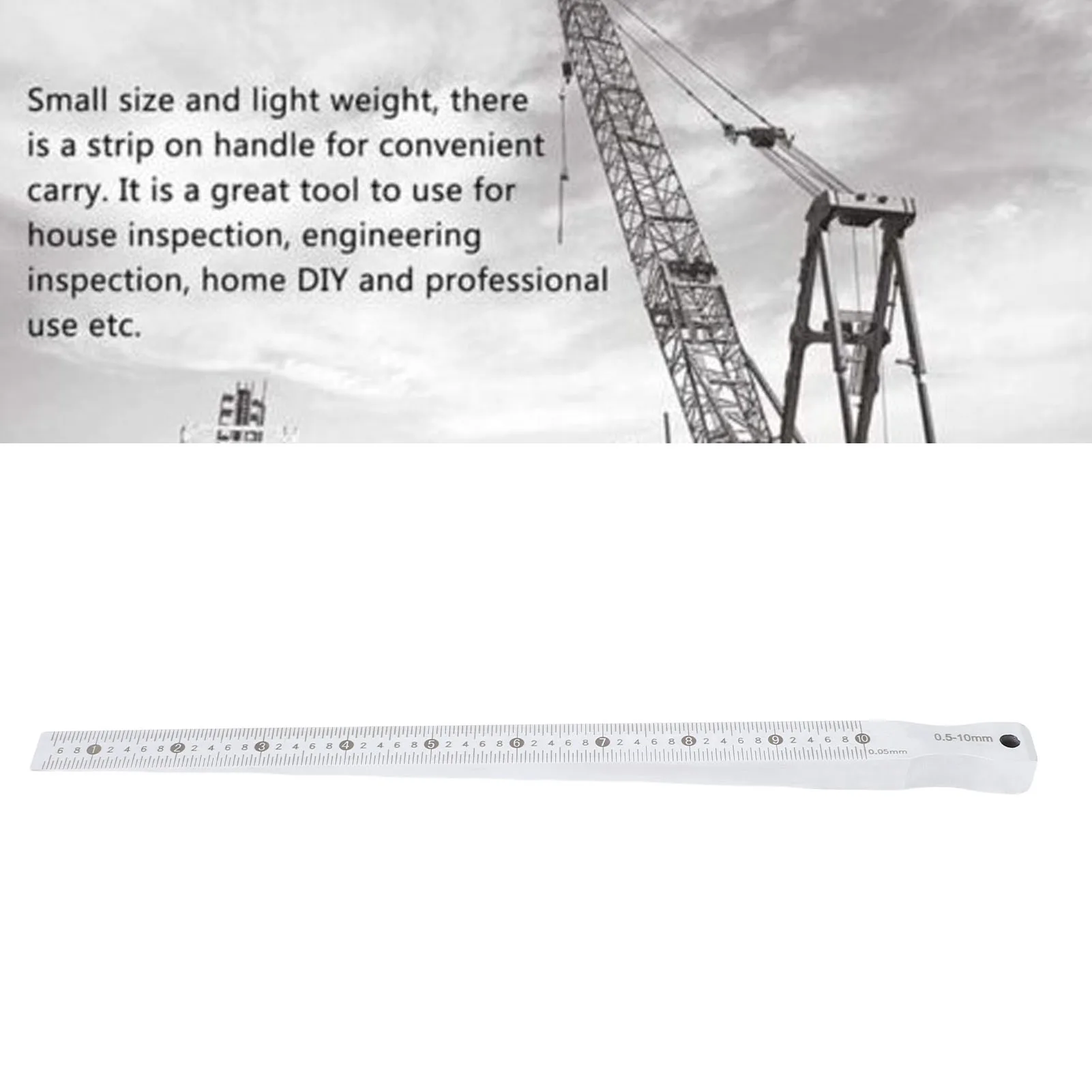 Feeler Ruler Stainless Steel Insert Crevice Measuring Tool for Crevice Flatness Detection 0.5-10mm Feeler Measuring Ruler