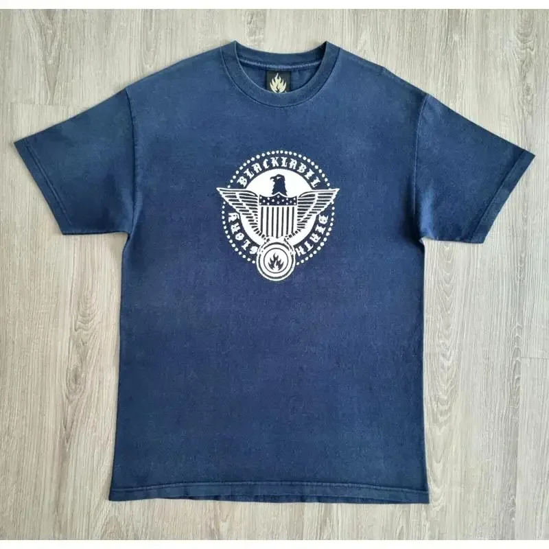 Vintage BLACK LABEL Skateboards T Shirt L Skate America Birdhouse Hook Ups Baker
