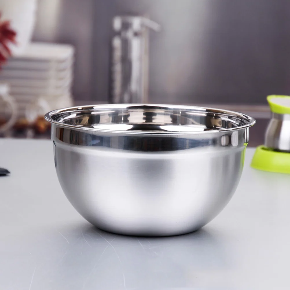 

18Cm Stainless Steel Mixing Bowl With Lid Deep Fruit Salad Container For Home Kitchen Restaurant Egg Beating Marinating Serving