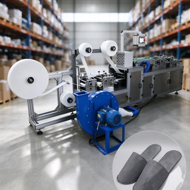 Full Auto Disposable Non‑Woven Slipper Making Machine Hotel Guest Slipper Production Machinery Hospitality Consumable Workshop