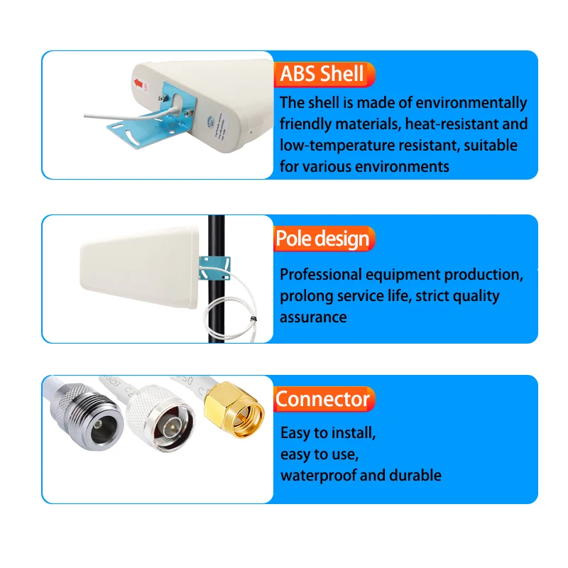 Imagem -04 - Mobile Network Signal Booster Amplifier 5g Banda Completa Periódica ao ar Livre Direcional Sma Masculino 12dbi 6984900mhz