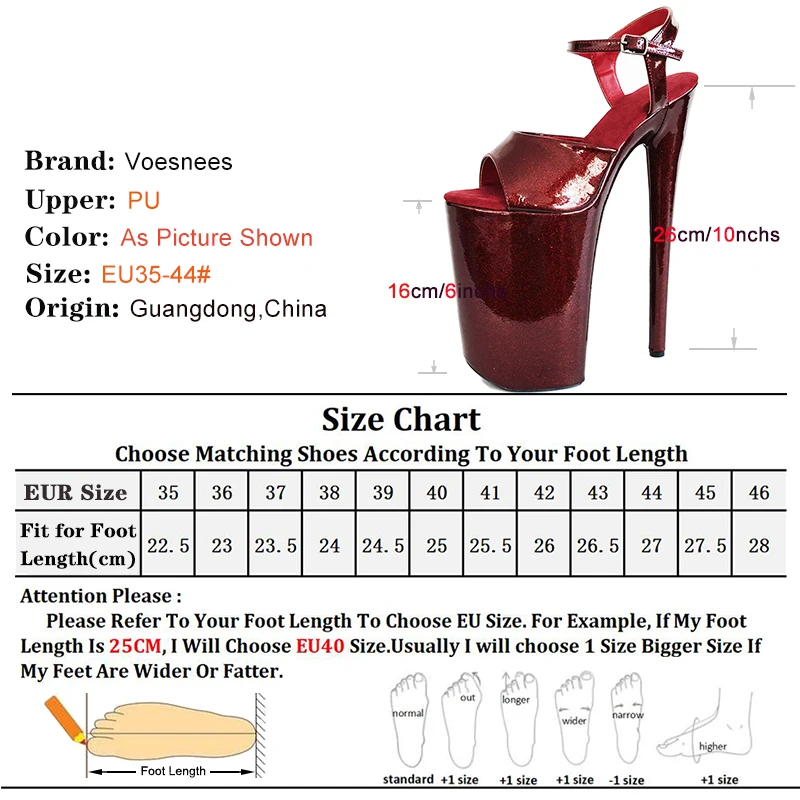 New 26cm/10Inch Glit kristal Pole Dancing Shoes Waterproof Platform Fine Heel Shoes Super High Heel Car Model Catwalk Sandals