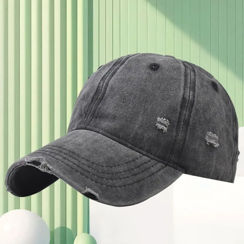 

Fashion Distressed Baseball Hats Adjustable Broken Hole Peaked Cap Casual Hip-hop Sunscreen Hats Man Women Outdoor Sports