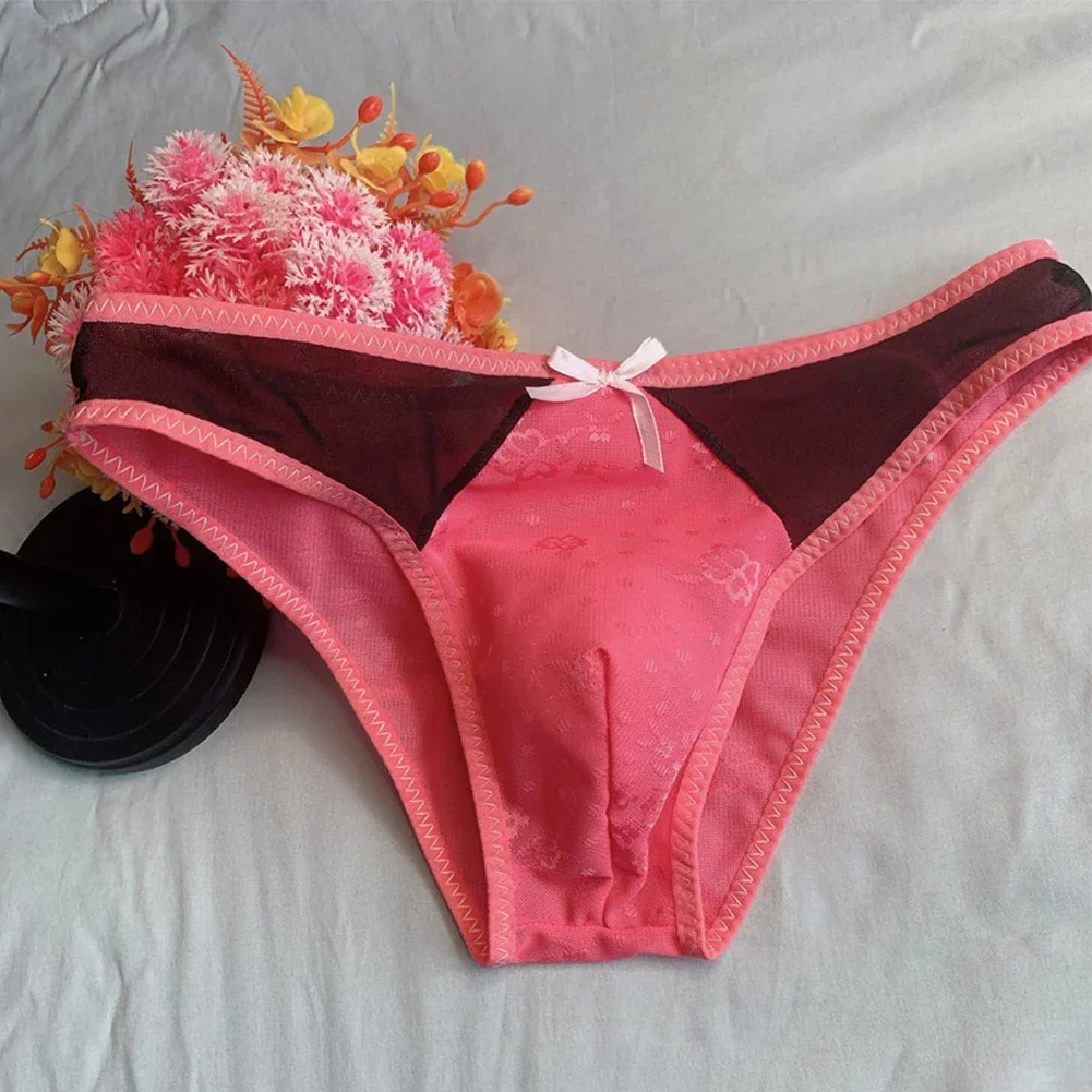 سراويل داخلية للرجال مثليين ، ملابس داخلية مرقعة ، سراويل داخلية بفيونكة صلبة ، منخفضة الارتفاع ، ملابس داخلية لرفع الورك ، ثونغ سيسي