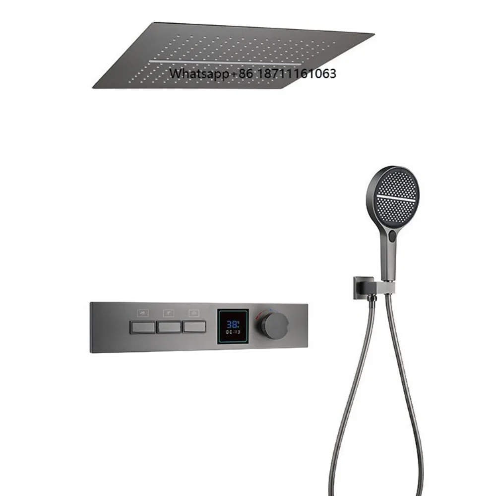 Luxurious Bathroom Spa Rainfall Shower System With Jet Massage Ceiling Mounted Stainless Steel Waterfall Conceal Shower Set