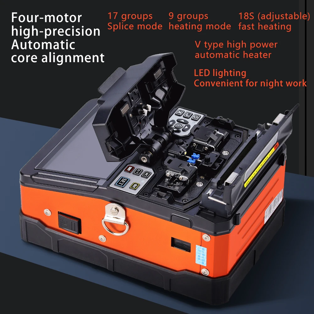 A-81S Multi-Language FTTH  Automatic Fiber Optic Fusion Splicer Single Mode Fiber Optic Monitoring Thermal Fusion Fiber full set