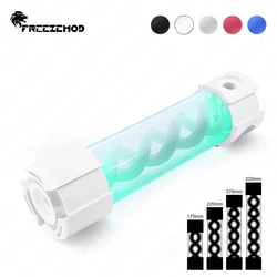 FREEZEMOD RGB Reservoir Standalone ARGB DNA Cylinder Water Tank OD50mm 5V3PIN Spiral T Virus Bubble Discharger YSX-TBDA