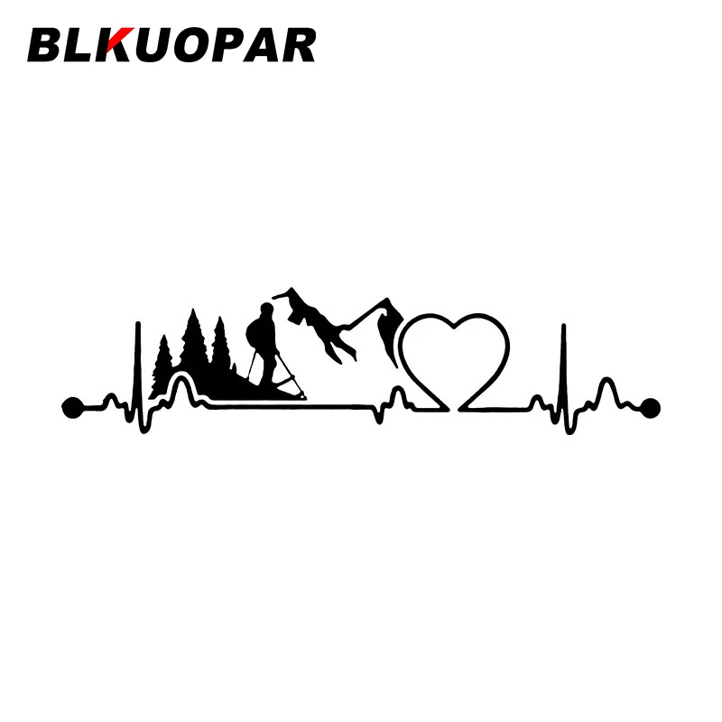 

BLKUOPAR заснеженные Горные лыжи сердцебиение линии автомобильные наклейки Экстремальные виды спорта наклейка Водонепроницаемая высечка мотоцикл ноутбук автомобильные товары