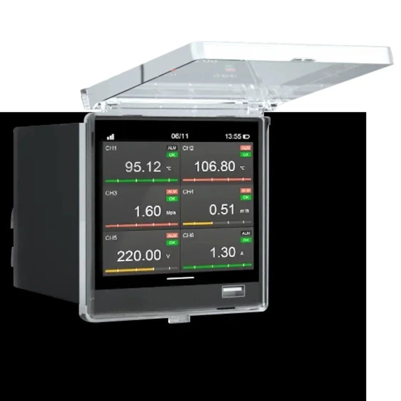 96 * 96Mm panel data collection system 4-20mA analog temperature volt current paperless recorder