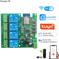 4CH Tuya Relay Smart Wireless Wifi Switch Module 7-32V 85-250V 220V 110V 2200W RF433 10A Receiver For Alexa