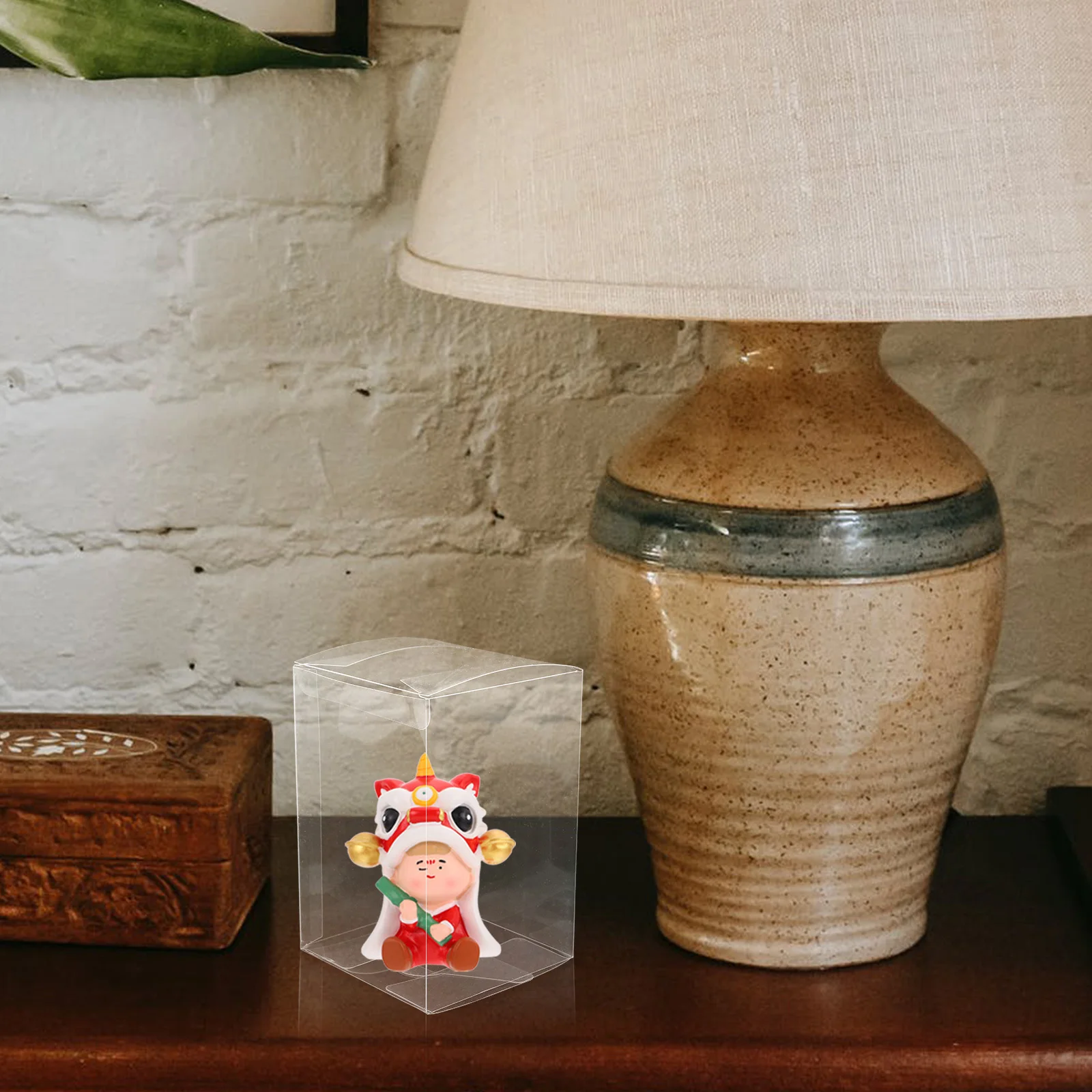 

10Pcs Clear Display Case Hard Plastic Foldable Protector Box for Vinyl Mini Figure Storage Figure Display Case