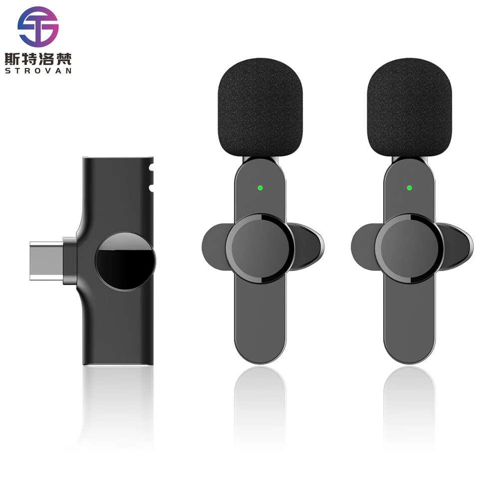 

Professional Wireless Microphone for Android IPhone With Portable Charging Case